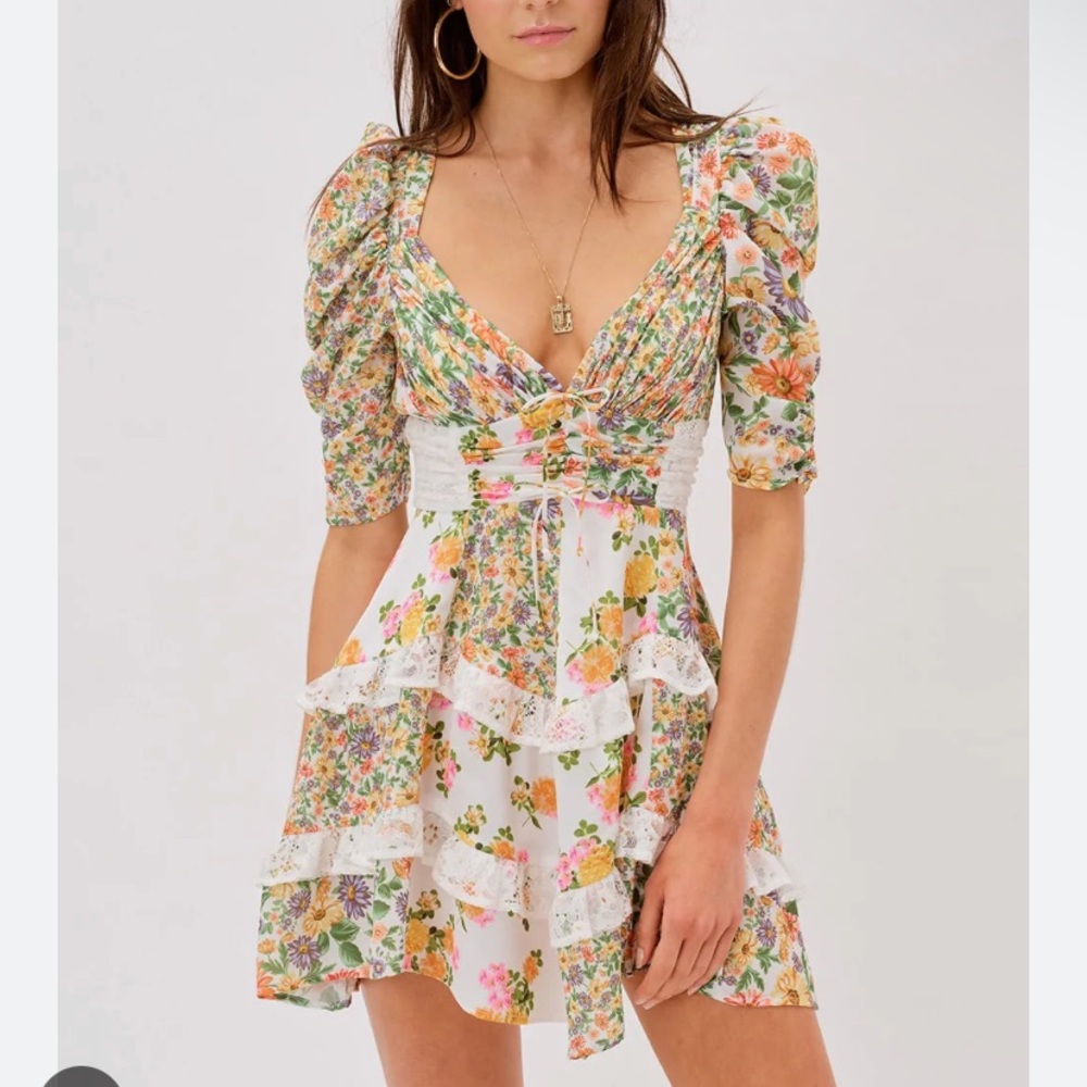For Love & Lemons Rosalyn mini dress size xxs